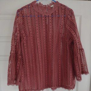 Like New Long Sleeve Lace Blouse